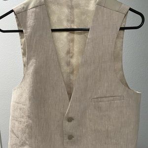 Mens linen vest suit medium